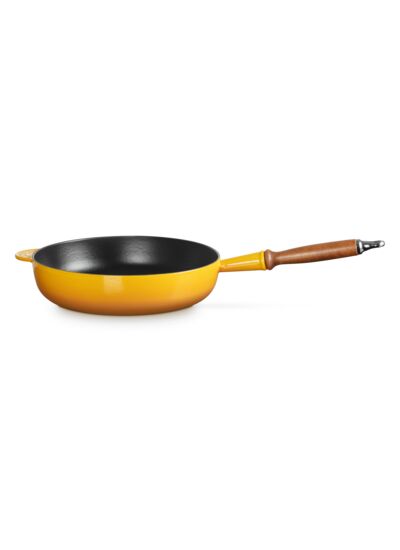 Sauteuse 28cm en fonte émaillée nectar avec manche en bois