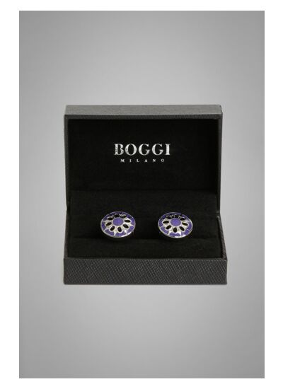 Boutons De Manchette Ronds Avec Fleur