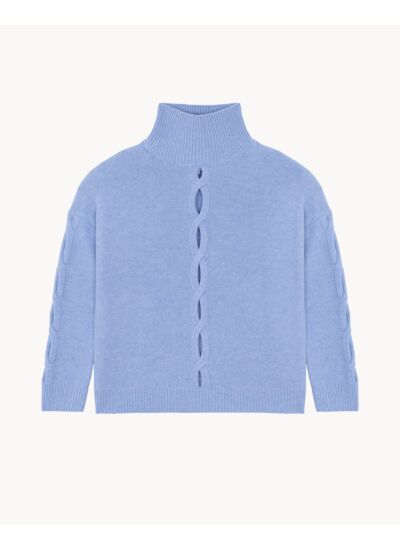 Pull Louane Pull Cachemire Femme Col Cheminée, 4 fils