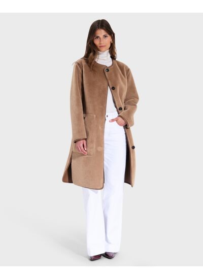 Manteau Mahona Camel en Polyester