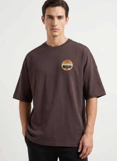 Ea7 T-shirt seal brown man