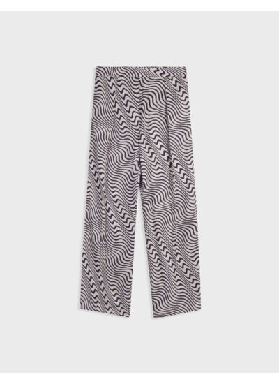 Pantalon Laeticia en viscose imprimée marine