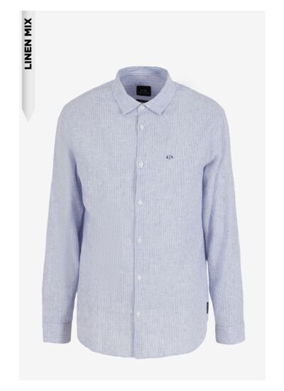 Camicia-ligne blanc/bleu flou
