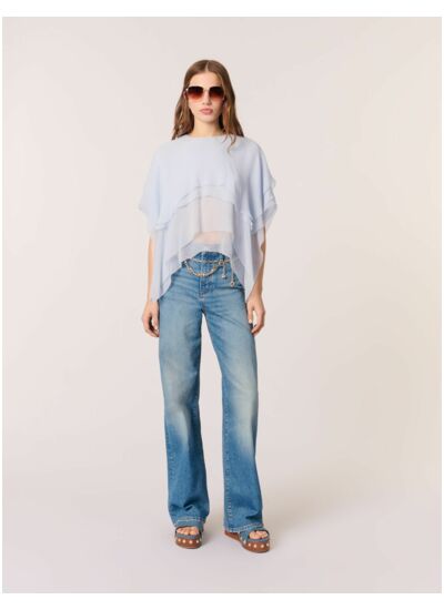 Top en mousseline à volants