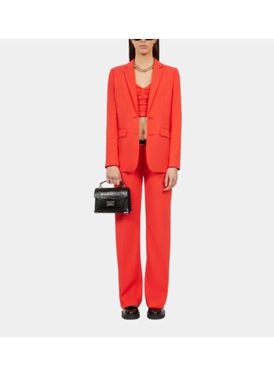 Veste Tailleur Rouge En Crêpe Femme