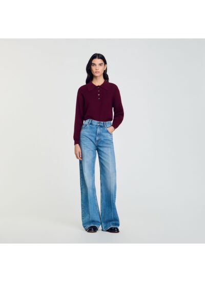 Pull torsadé à col polo