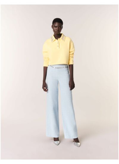 Pantalon en tweed avec ceinture