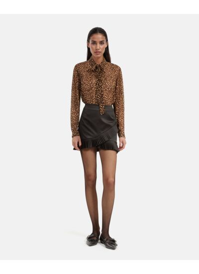 Mini Jupe A Details Plisses