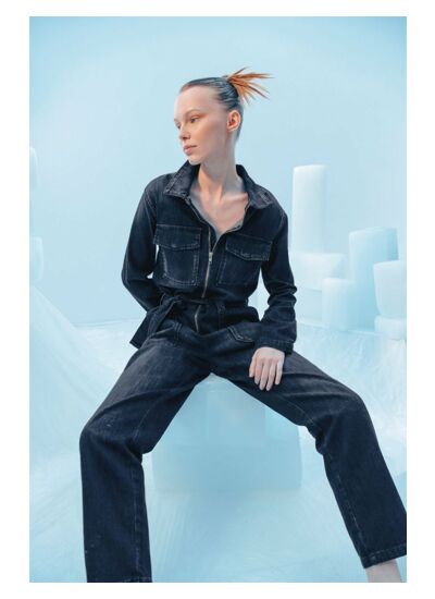 Combinaison loose, large en jeans LOUISA