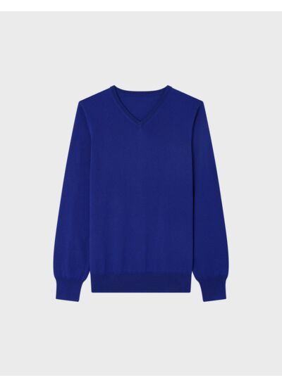 Pull Emerick en laine et cachemire bleu