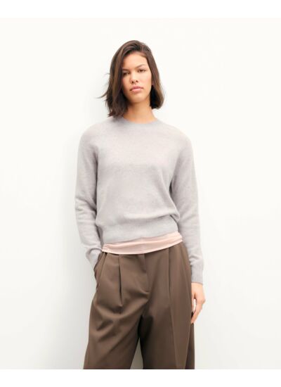 Pull Col Rond Cœur Brodé