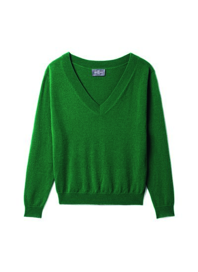Pull V court - Femme - VERT AMAZONIE