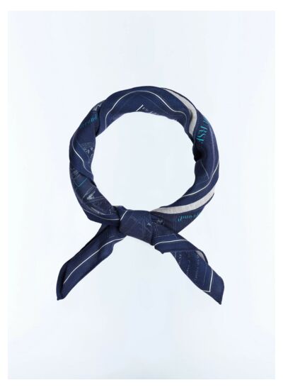 Bandana en laine et soie à motif