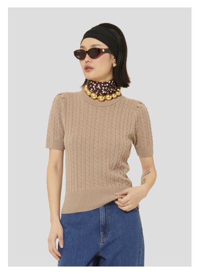 Pull Priyanka-Noisette en Laine Merinos Extrafine