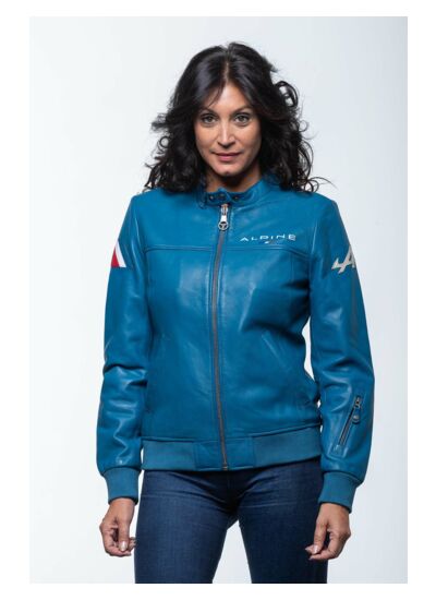 Blouson cuir Alpine femme Sophia Ocean Blue