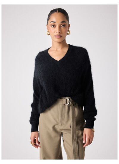 Pull en cachemire brossé Benedicte NOIR