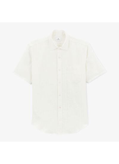 Chemise manches courtes en lin blanche