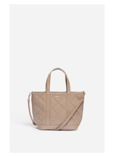 Cabas S En Cuir Mat Matelassé En Coton Et Nylon