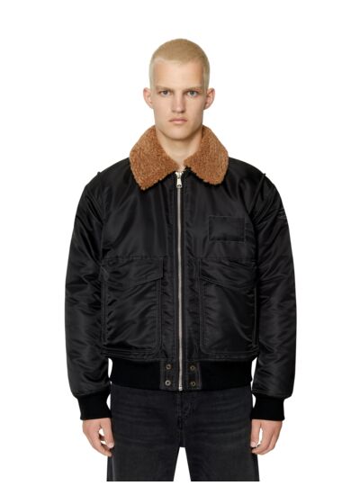 Veste bomber rembourrée à col pelucheux
