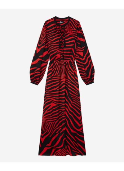 Robe Longue Imprimée Rouge Femme