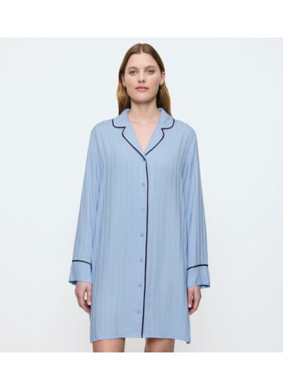 Amourette Jacquard NDW-Chemise de nuit manche courte