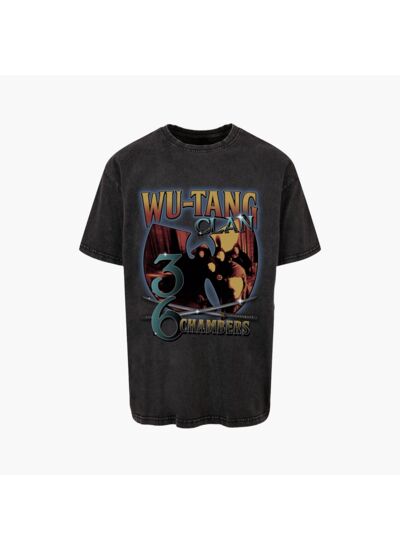 T-Shirt Wu Tang 36 Chambres Acid Wash Noir