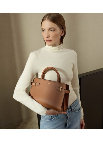 Sac à main moyen modèle Emilie en cuir grainé