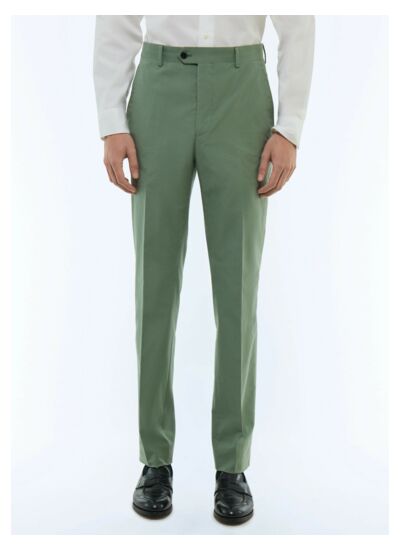 Pantalon ajusté en toile de coton