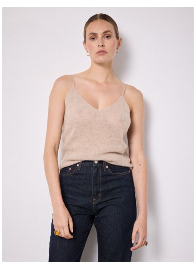 Débardeur cachemire Patti TERRE FUMEE
