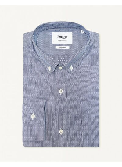 Chemise Classique en popeline rayée marine