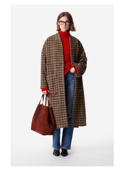 Manteau Bachir En Laine Mélangée