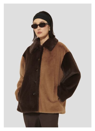 Manteau Magritte-Chocolat en Polyester