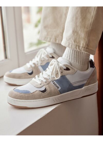 Baskets basses blanches & bleues