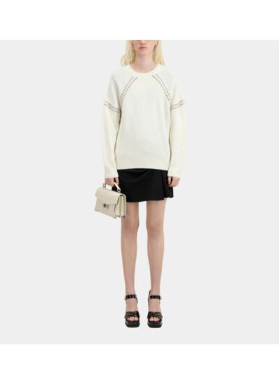 Pull Col Rond Et Details De Studs Femme