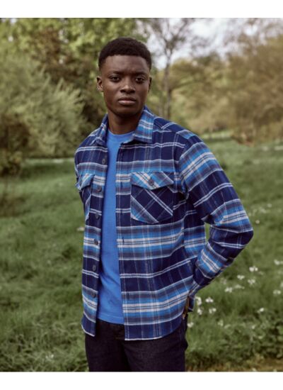 Sur-chemise bleu foncé & blanche