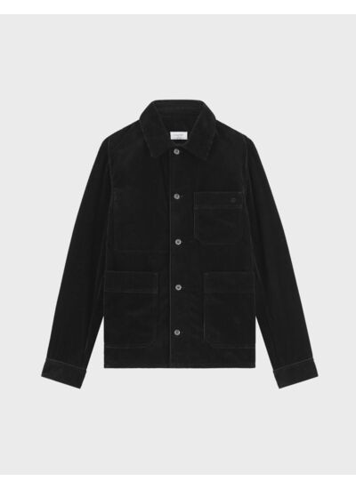 Veste worker badie en velours côtelé uni noir