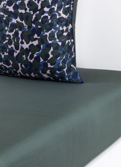 Kenzo - Drap housse en satin gris, K Pansa
