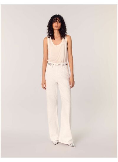 Jean large à détails strassés