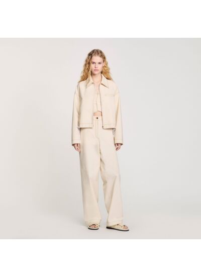 Blouson en jean à lacets