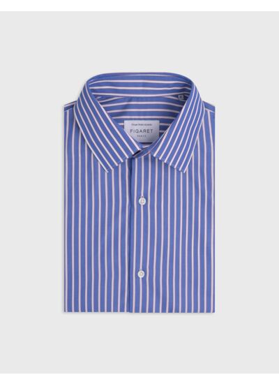 Chemise semi-ajustée rayée bleue