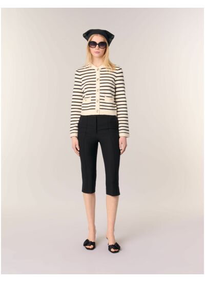 Cardigan en maille à rayures