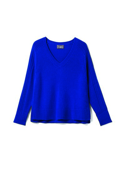 Pull V ample - Femme - BLEU ATLANTIDE