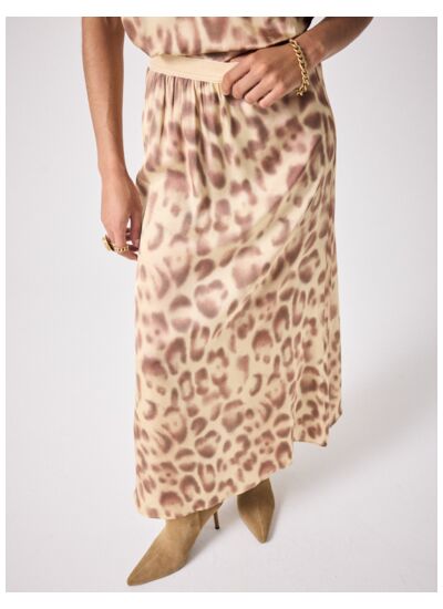Jupe satiné Sharona LEOPARD