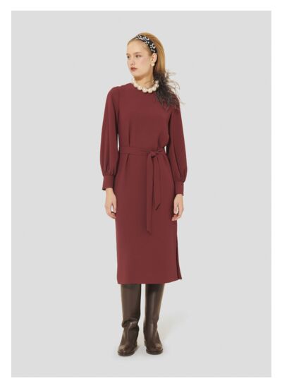 Robe Rossini-Bordeaux en Polyester
