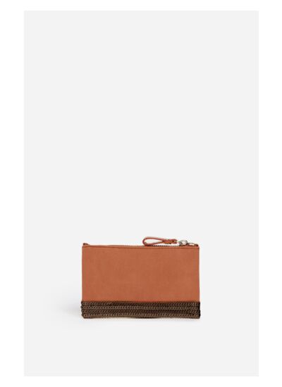 Pochette Zippée En Toile & Paillettes