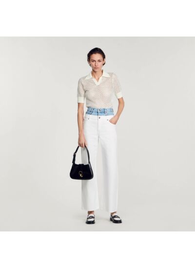Jean double ceinture bicolore