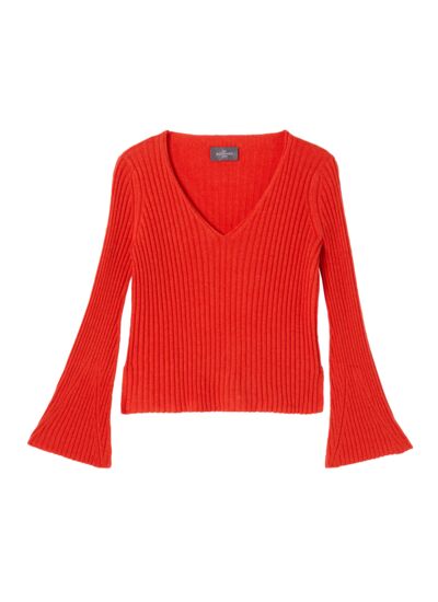 Pull V à manches évasées - Femme - CELEBRITY
