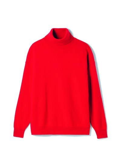 Pull col roulé oversize - Femme - ROUGE GORGE