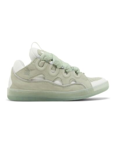 Lanvin Leather Curb Sneaker Sage Green