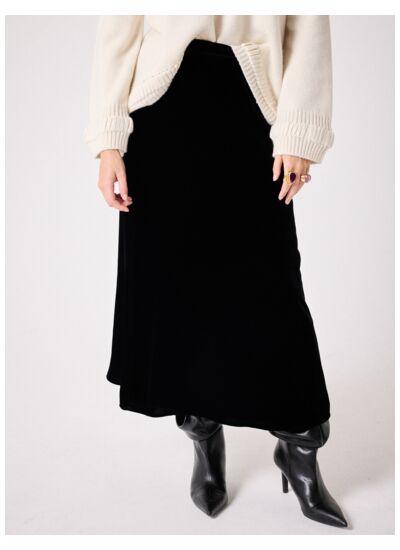 Jupe en velours Shaki NOIR
